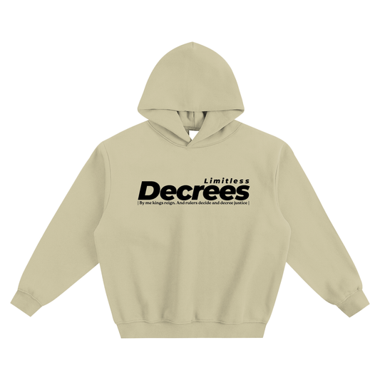 LIMITLESS DECREES Boxy Hoodie – Green, Grey & Cream | Proverbs 8:15 Christian Hoodie