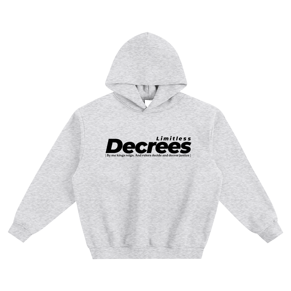 LIMITLESS DECREES Boxy Hoodie – Green, Grey & Cream | Proverbs 8:15 Christian Hoodie